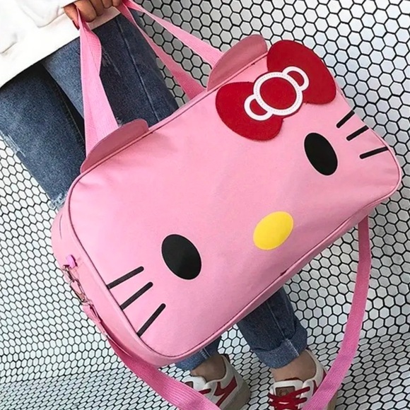 New Hello Kitty Travel Bag - Large Capacity, Polyester Oxford Fabric. - Picture 2 of 4